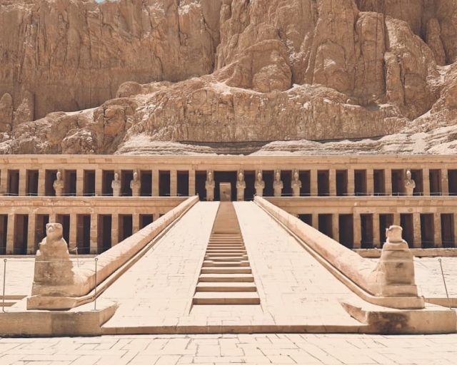 a large stone structure with steps leading up to it